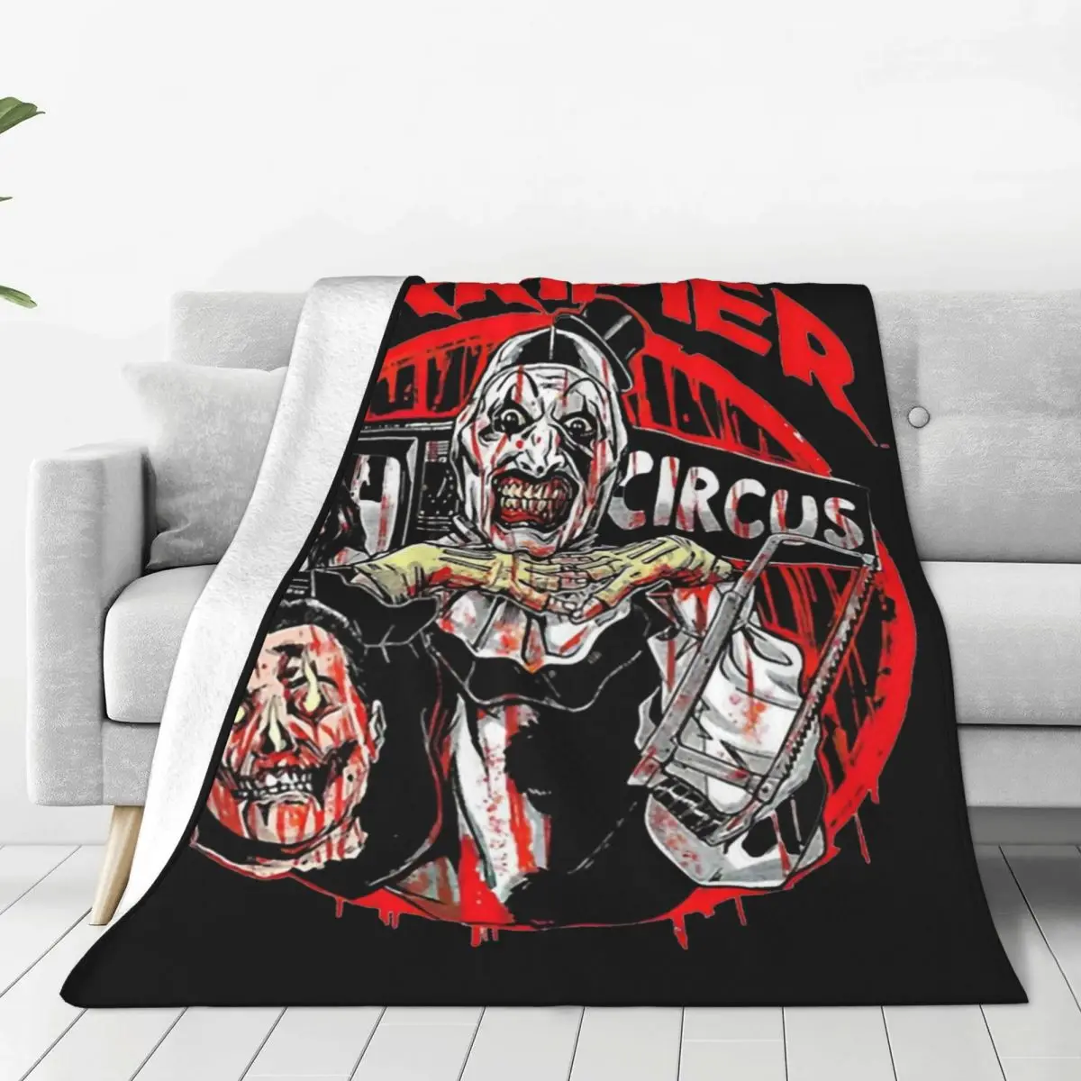 Cozy Terrifier 2 Horror Movie Blanket Accessories Sofa Decorative Scary Halloween Blanket Throw Ultra-Soft Fleece for Car