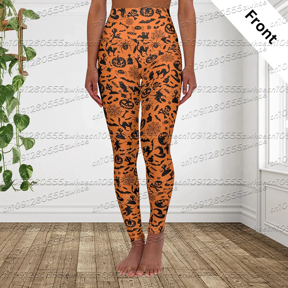 New Halloween Women's Fitness Tights Skeleton Digital 3D Printed Adult Women's Sexy Stretch Pants Slimming High Waist Tights