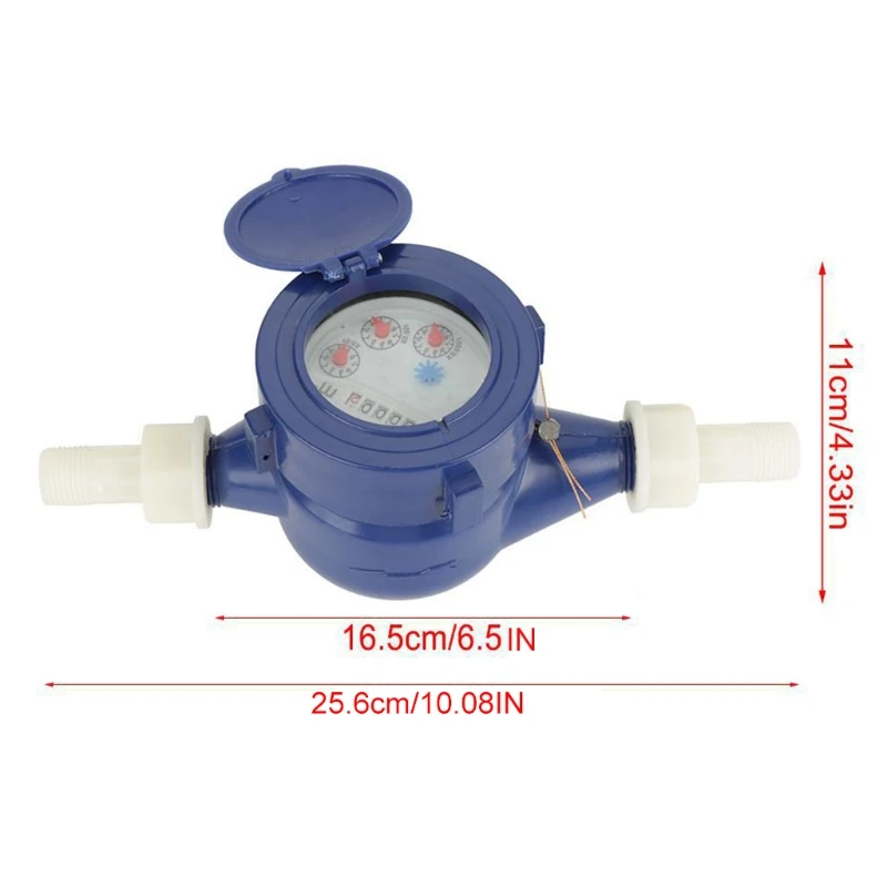 YYSD Water Meter Cold Water Meter Ro-tary 15mm in Water Meter with Fittings