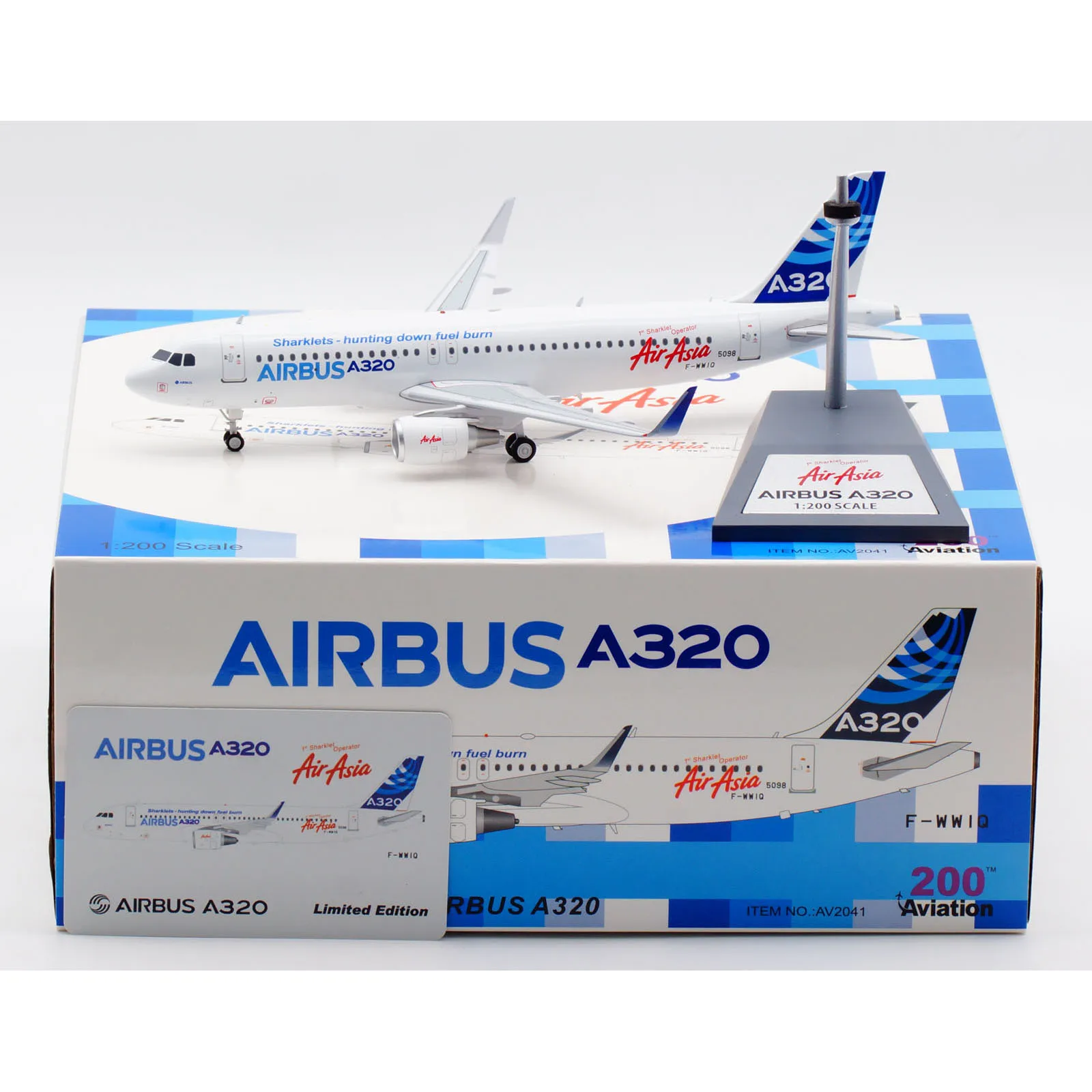 

AV2041 Alloy Collectible Plane Gift Aviation 1:200 Airbus "House Color" A320 Diecast Aircraft Jet Model F-WWIQ With Stand