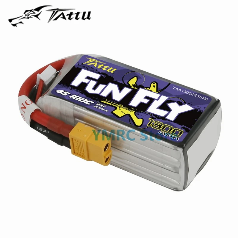 Series Tattu Funfly 1300mAh 1550mAh 1800mAh 100C 4S 14.8V bateria Lipo zestaw z wtyczką XT60 do quadkoptera drona wyścigowego RC FPV