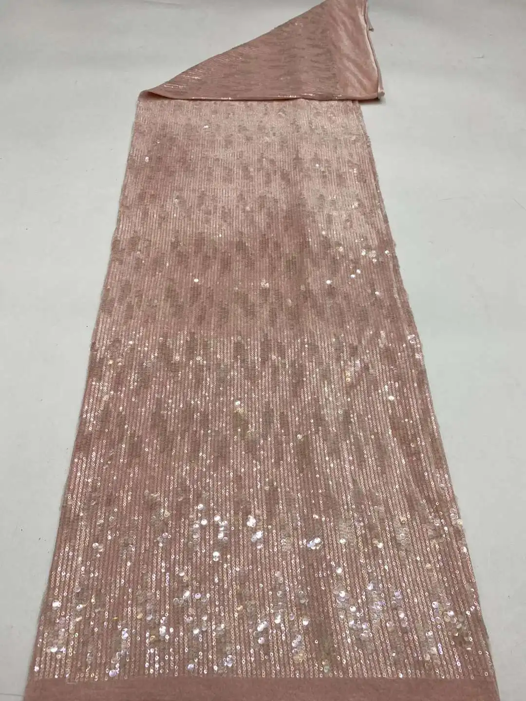 

Sequined Lace Fabric for Nigerian Wedding Party Dress, French Tulle Net, African Lace Fabric, Pink, High Quality, 5 Yards, 2024