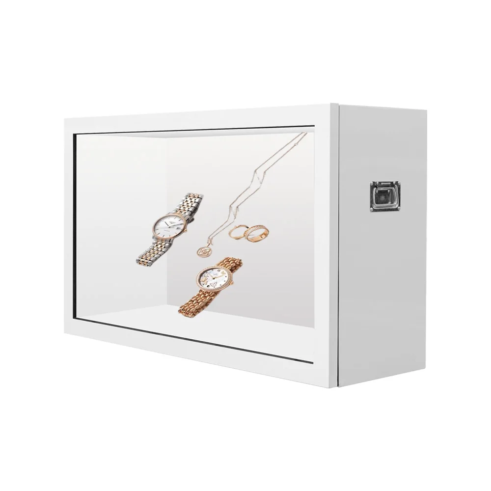 

Transparent showcase 43 49 55 Inch Lcd Led Cabinet Display case Shopping Mall 3D Digital Signage Ads showcase Commercial Display