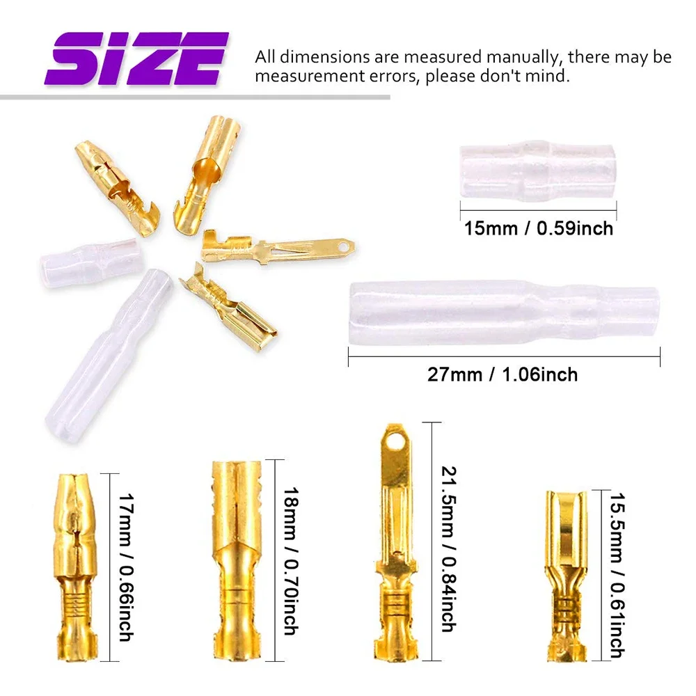 700Pcs 2.8mm 2 3 4 6 9 Pin Plug Housing Pin Header Crimp Electrical Wire Terminals Connector 4mm Car Motorcycle Bullet Terminal