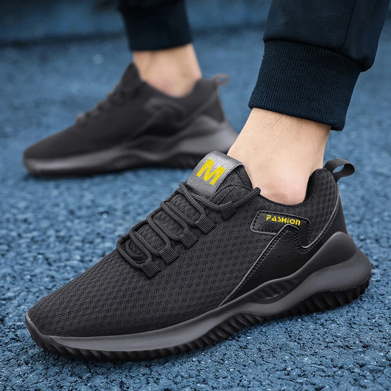 Men's Running Shoes New Breathable Tennis Shoes Outdoor Grass Walking Fitness Sports Couple Plus Brown Thick Bottom Sports Shoes