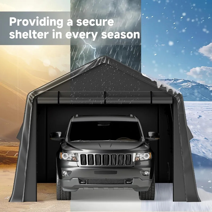Portable Outdoor Parking Shelter for Pickup Trucks and Boats: Heavy Duty Carport with 240 g PE Tarpaulin and 1.2mm Galvanized S