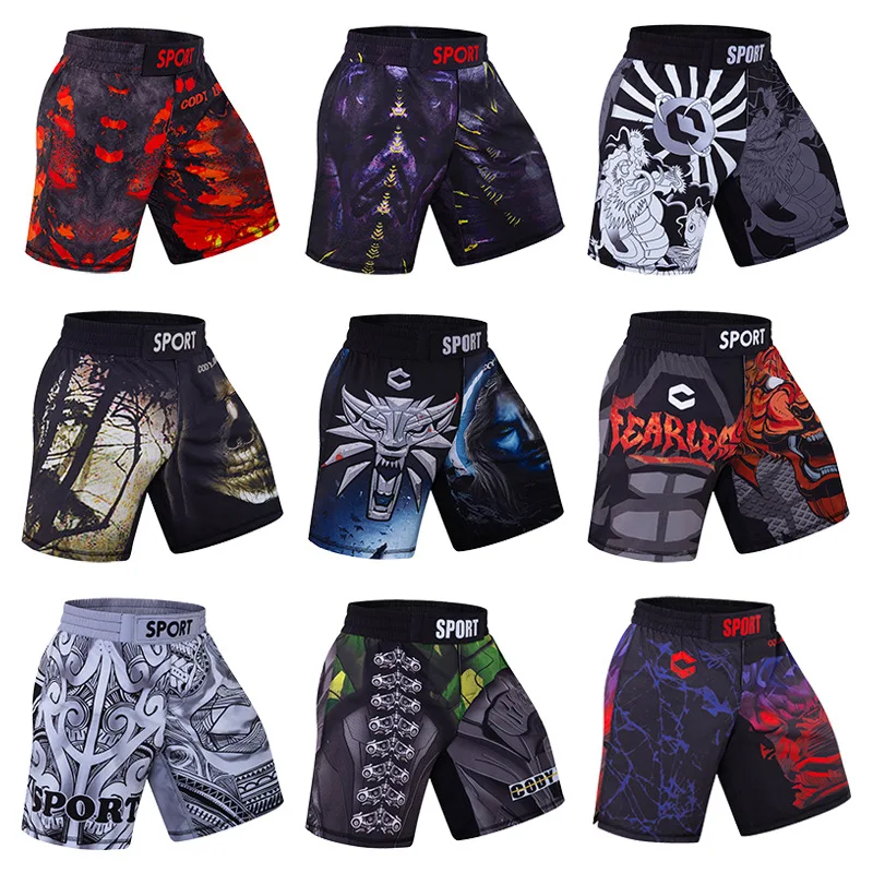 MMA Fight Shorts Boxing Sport Clothing Men Rashguard Muay Thai MMA Shorts Fight Wear BJJ Jiu Jitsu Grappling Running Short Pants