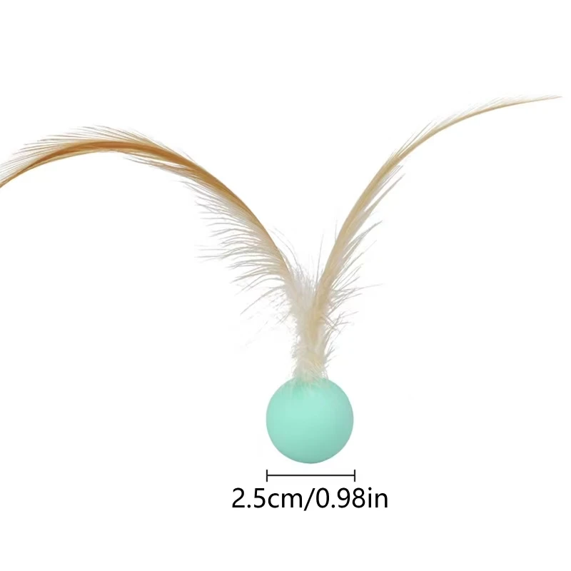 3PCS Cat feather Pet Toy Bouncy Rubber Ball Kitten Interactive Toy Plush Ball Planet Toy Cat Training Playing Chew Kitten Balls