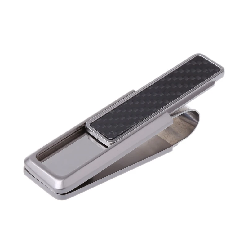 Men\'s Business Wallet Stainless Steel Carbon Fiber Money Clip Credit Card Holder