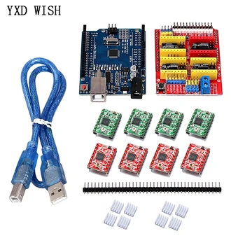 CNC SHIELD V3 expansion BOARD V3.0 + สำหรับ Uno R3พร้อม USB สำหรับ Arduino + 4pcs stepper Motor DRIVER A4988 stepper Motor DRIVER BOARD