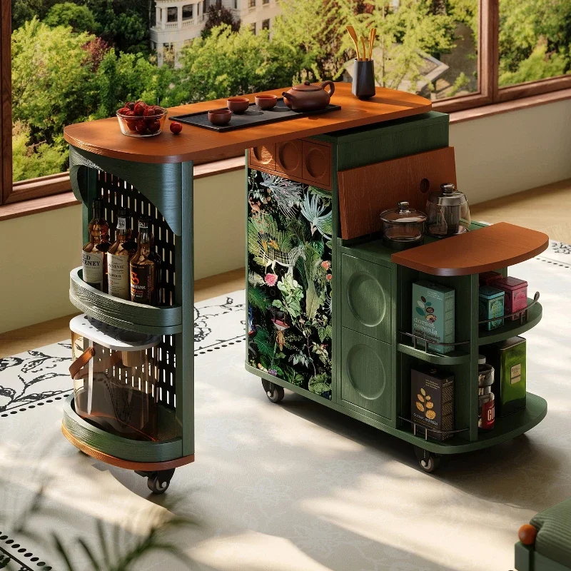 

Medieval style movable tea table, French retro style rotating tea table