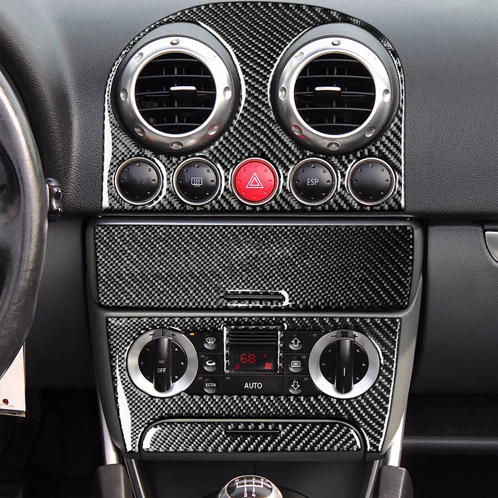 For Audi TT 8N 8J MK1 2001 2002 2003 2004 2005 2006 Carbon Fiber Sticker Central Control Suit AC CD Outlet Panel Car Accessories