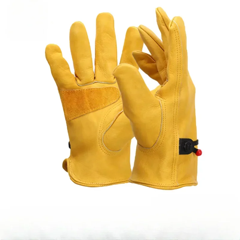 Work Gloves Leather Workers Work Welding Safety Protection Garden Sports Motorcycle Driver Wear-resistant Gloves Heat Insulation