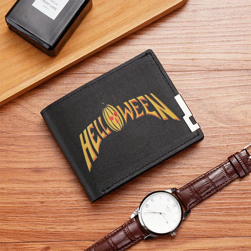 Pumpkin Halloween text graphic design Men's Wallet Printing Design Simple Modern Stylish Business Father's Boyfriend's Christmas