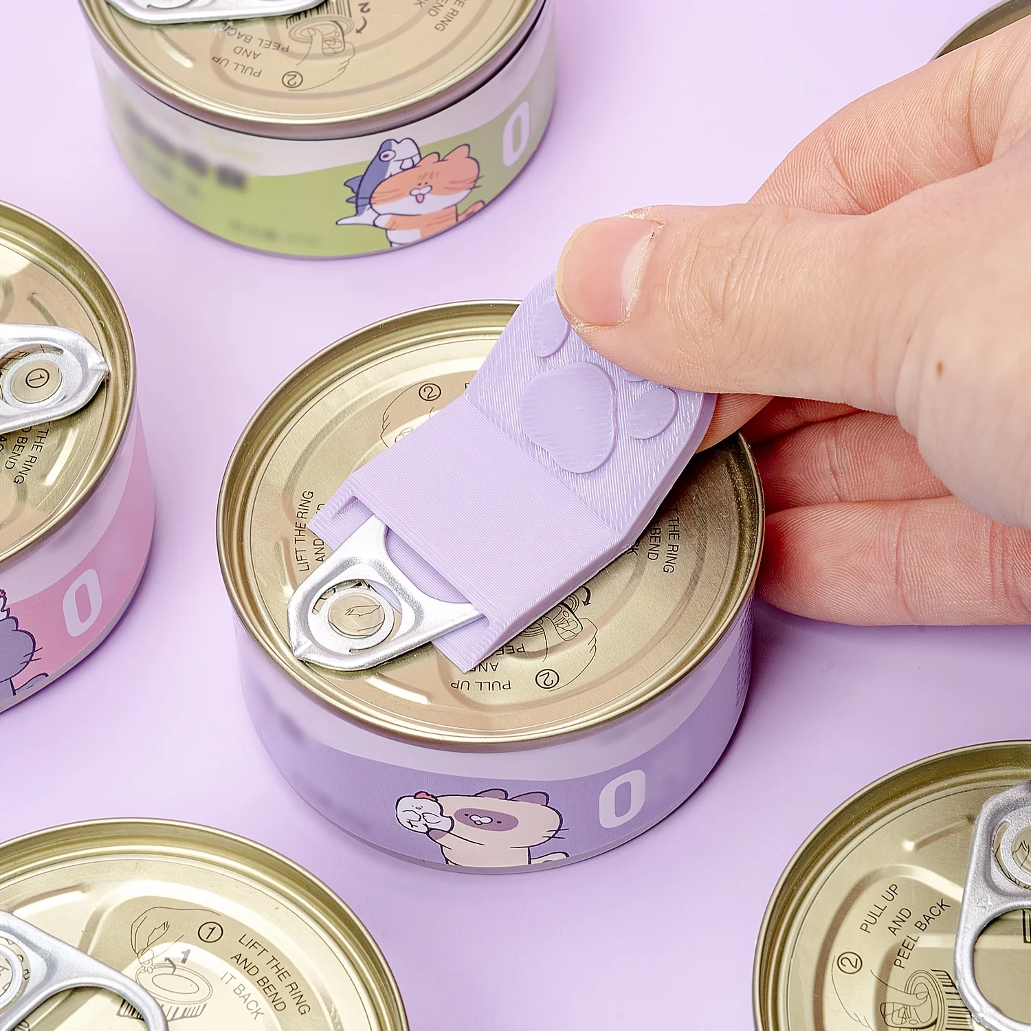 

1 pet can opener, ergonomic anti slip handle, suitable for cat/dog food cans, durable plastic kitchen tool, easy to clean design