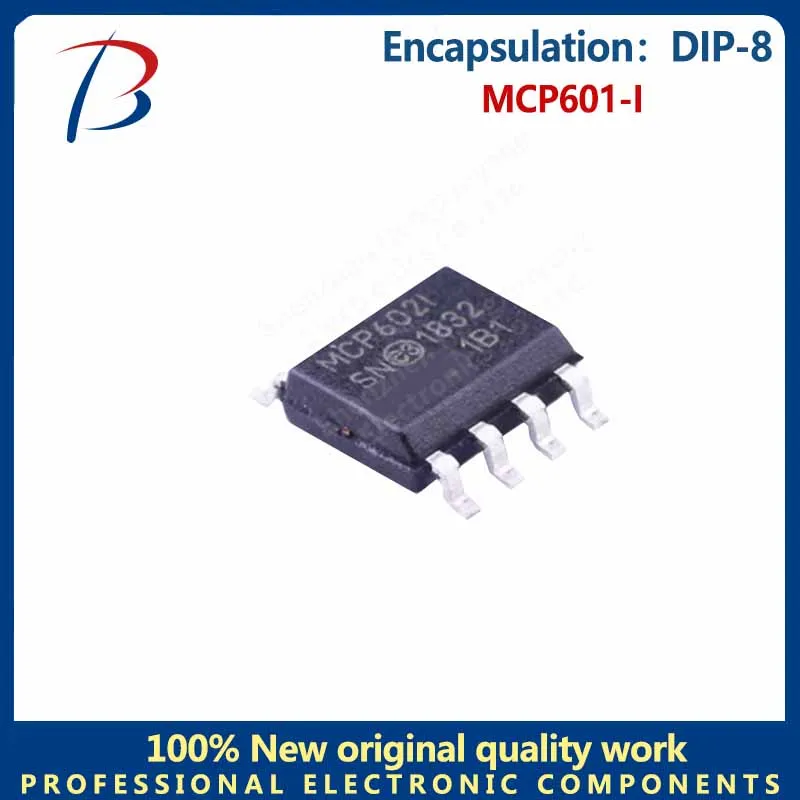 10PCSThe MCP601-I single-channel op amp chip is plugged into DIP-8