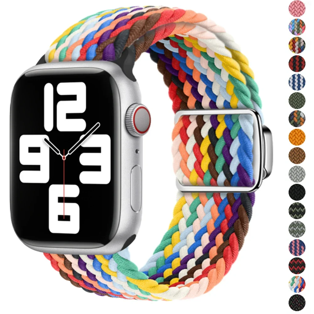

Nylon Loop Strap for Apple Watch Band 45mm 44mm 46mm 42mm 49mm 41 40 38mm Magnetic Wristband iWatch Series Ultra 10 9 8 7 6 5 SE