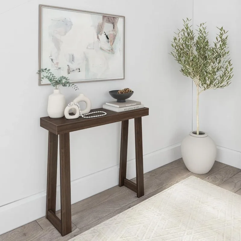 Solid Wood Console Table, 36 Inch, Sofa Table, Narrow Entryway Table for Hallway, Behind The Couch, Living Room, Foye