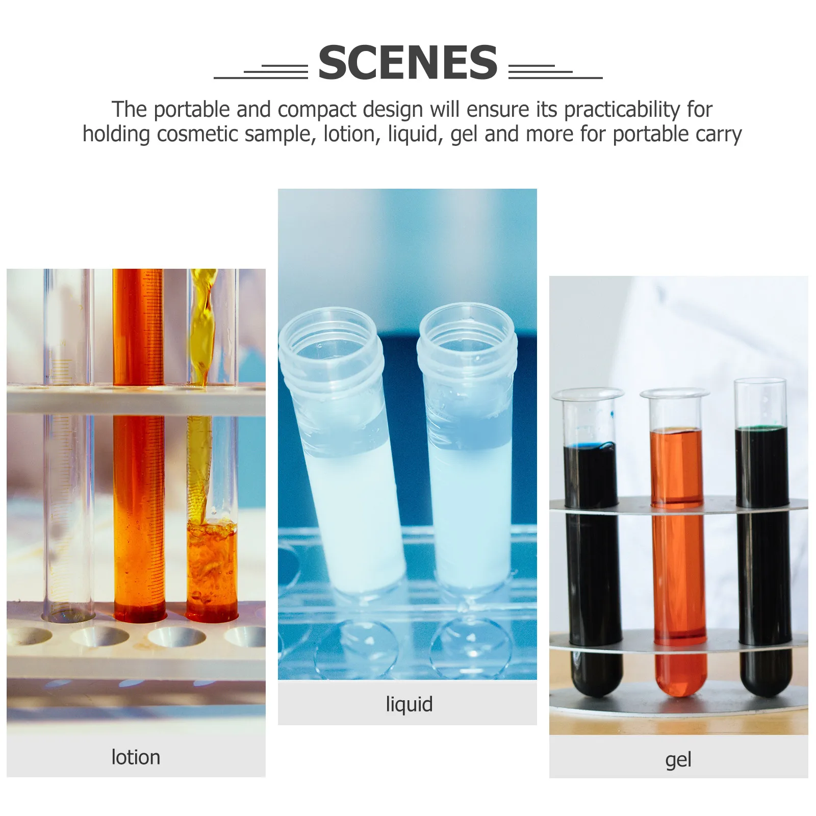 

12 pcs Test Tubes Clear Plastic Eco Friendly Non Toxic Portable Leak Proof Containers Lotion Bottles Small Plastic