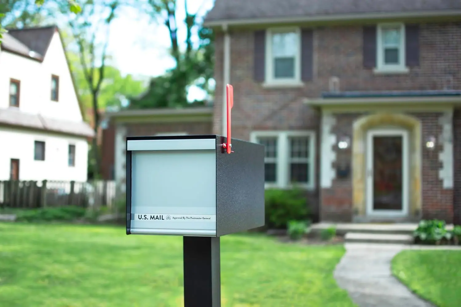 MailMax Post Mount Mailbox, Black, Large Modern galvanized steel and aluminum build with rust-resistant powder-coat finish and a