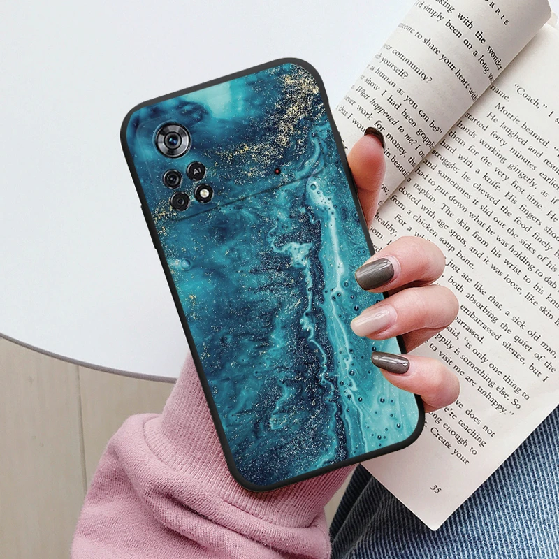 غطاء رخامي أنيق لهاتف Poco X4 Pro 5G Poco M4 Pro حافظات حماية ناعمة من السيليكون لهاتف Xiaomi Poco M4 Pro 4G