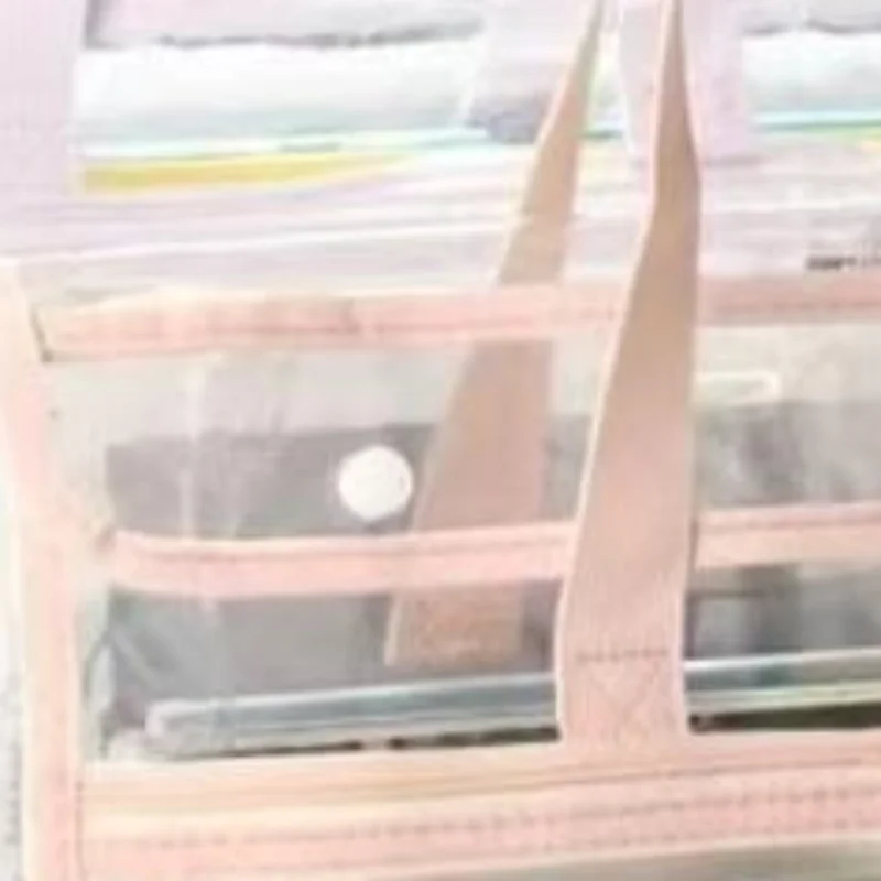 

Large Capacity Portable Transparent Waterproof Handheld Folder, Expandable File Storage Bag, PVC Self-adhesive File Bag