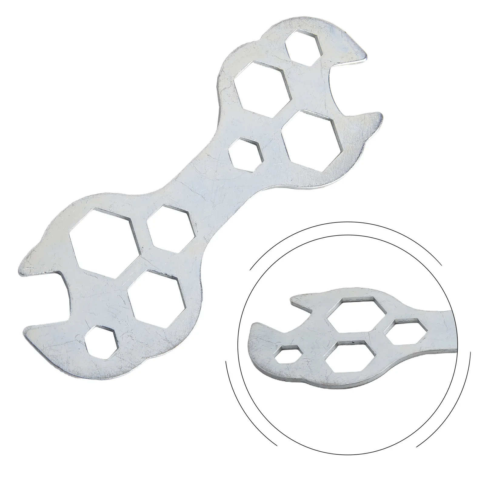 10 In 1 Mini Flat Steel Hexagon Useful Spanner Multi Functions Repair Tool Hex Key 8-17mm Bike Hex Key Spanner Repair Tools