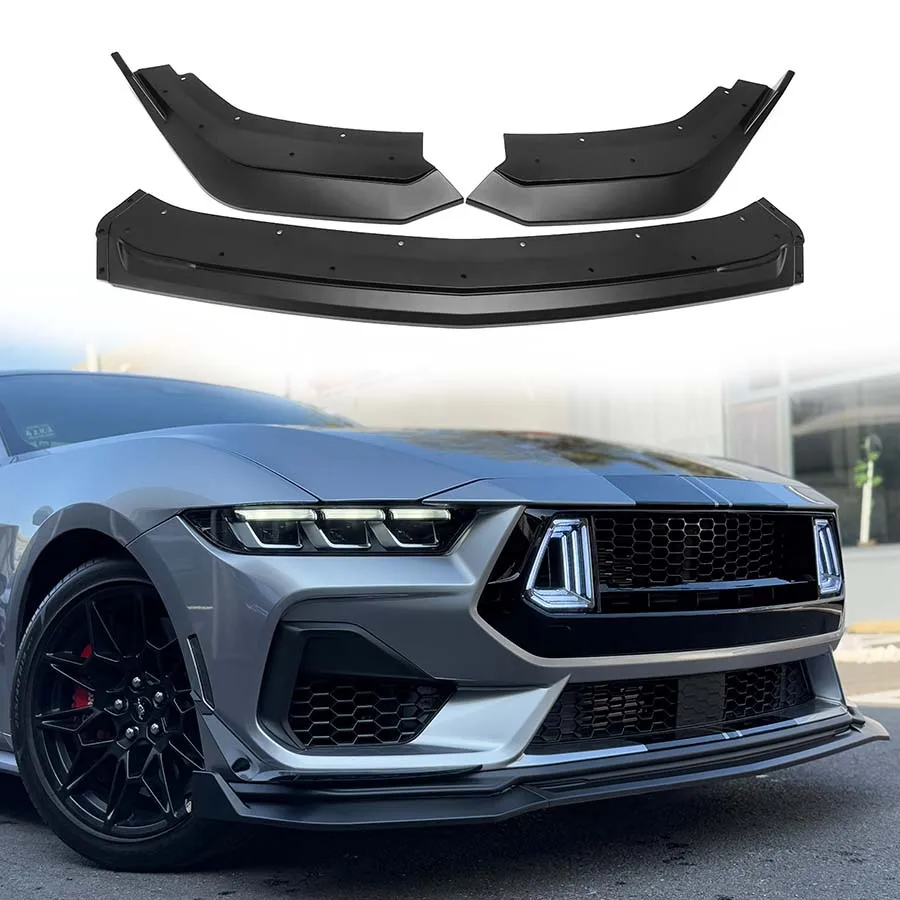 Matt black Front Lip For Ford Mustang Dark Horse S650 2.3T EcoBoost 2024 Front Chin Splitter Cars Accessories Body Kits