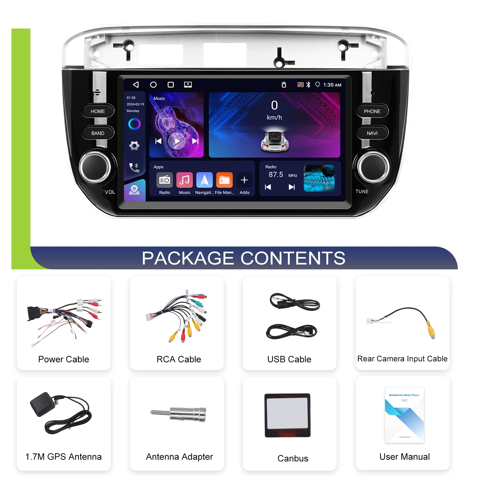 Podofo 2DIN 4+64G Android Autoradio für FIAT Punto 2012–2016 Auto-Multimedia-Player Carplay Android Auto GPS Mirror Link USB – Detail 24