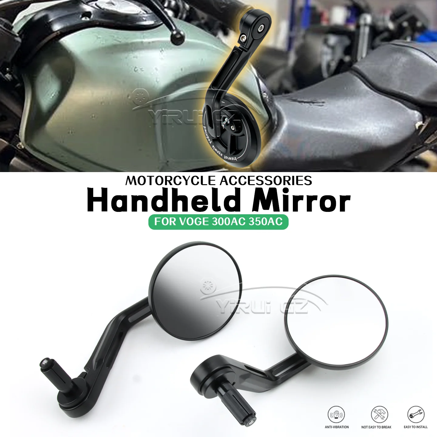 

Motorcycle Rearview Handlebar Rearview Mirror FOR VOGE 300AC 350AC Retro Handlebars Side Mirror 300AC 350AC 300 AC 350 AC 300 AC