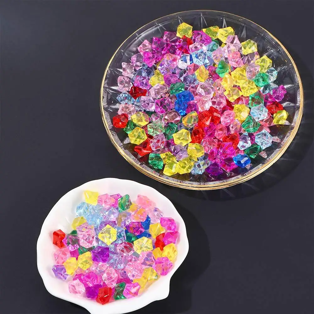 1.4*1.1cm 50pcs/bag Crystal Ice Cubes DIY Craft Aquarium Landscape Ornaments Artificial Stones Pebbles Cobblestones Vase Filler