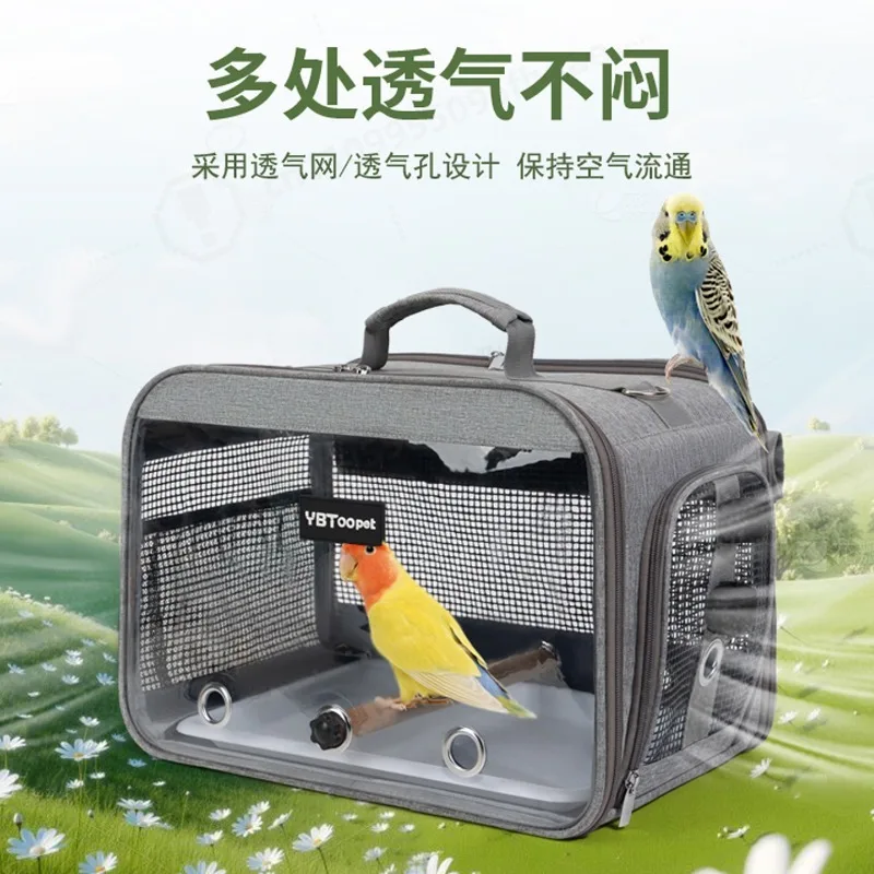Breathable Parrot Travel Carrier Portable Bird Carry Bag Anti Splash Design Outdoor Travel Cage for Budgie Cockatiel