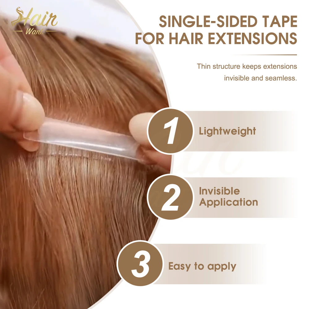 헤어 웨이트 60개입 단면 테이프 (헤어 익스텐션용) 울트라 홀드 테이프 롤 (인비저블 익스텐션용) 4*0.8cm 헤어 시스템 테이프