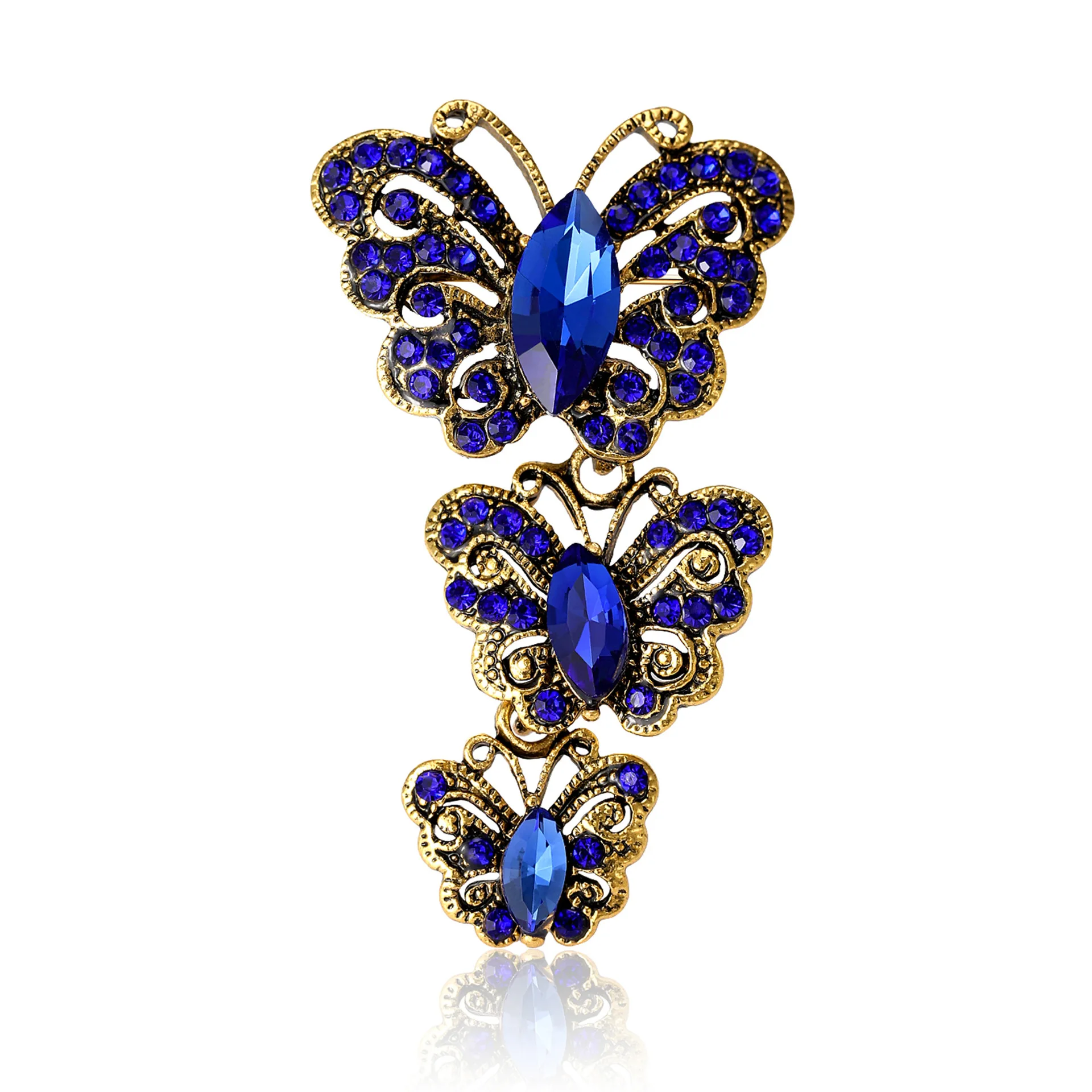 Fashionable Butterfly Brooch, Women's Universal Water Diamond Retro Insect Pin, Banquet And Party Gift Accessory