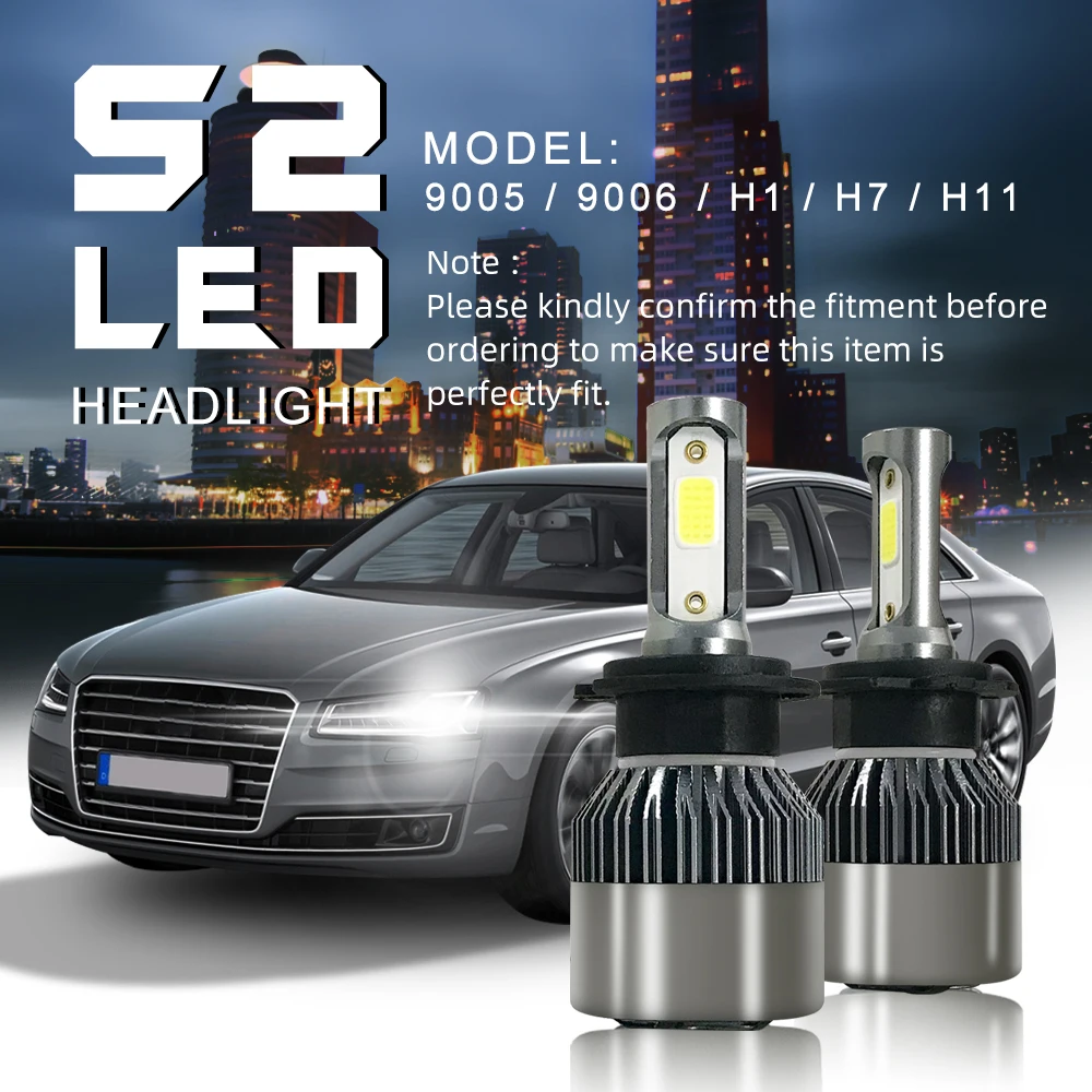 مصابيح أمامية بإضاءة H7 بإضاءة ليد عالية ومنخفضة ، رقائق الكوز البيضاء ، مروحة تبريد ، قابس-N-Play ، 25000 لومن ، 2 #4