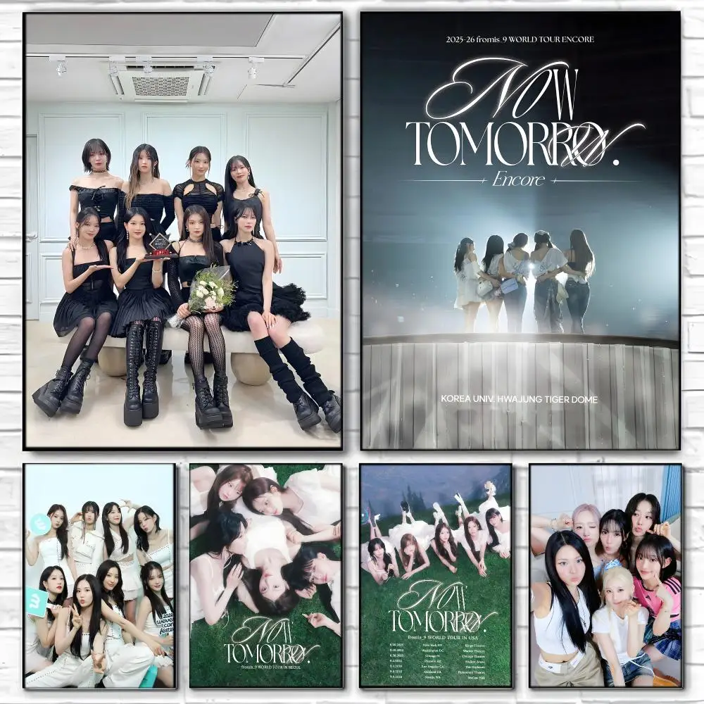 Kpop Girl Group F-Fromis9 Poster  Self-adhesive Art Waterproof Paper Sticker Coffee House Bar Room Wall Decor