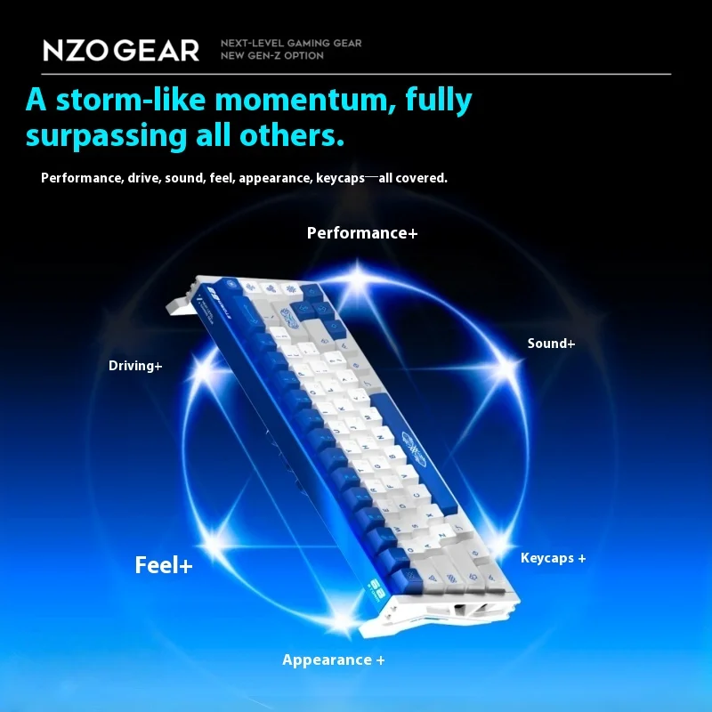 Nzo storm68 teclado magnético 220 malha alumínio anodizado com fio rt0.005mm 8khz taxa de pesquisa 0.08ms atraso teclado para jogos presentes para pc