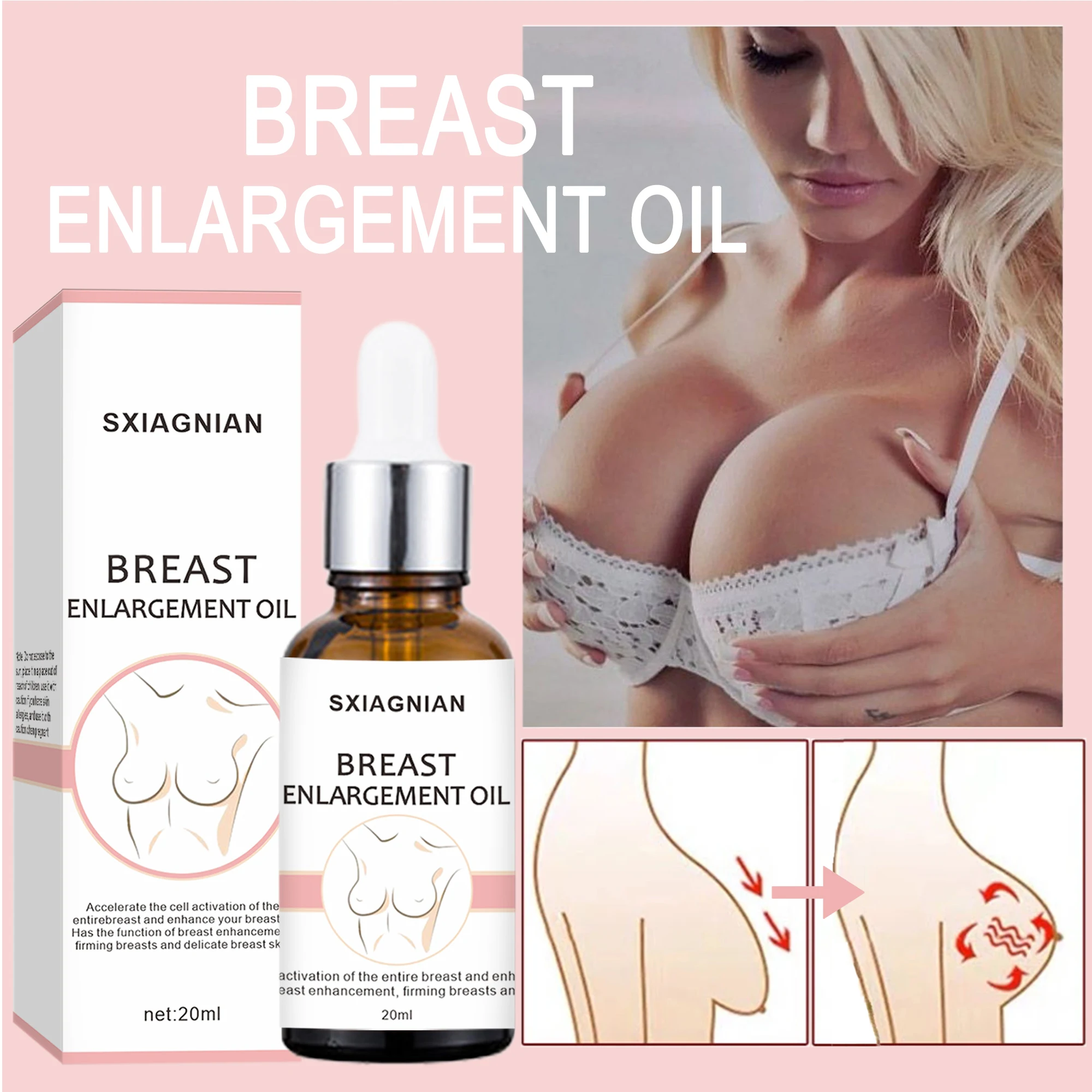 Natural breast essential oil - for fuller, larger breasts, breast size care, and a sexy body