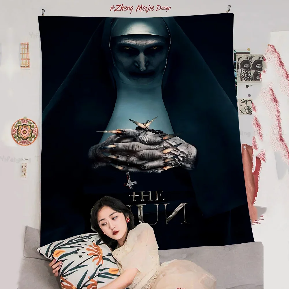 

The Nun Demon Horror Movie Printed Large Wall Tapestry Hanging Tarot Hippie Wall Rugs Dorm Cheap Hippie Wall Hanging