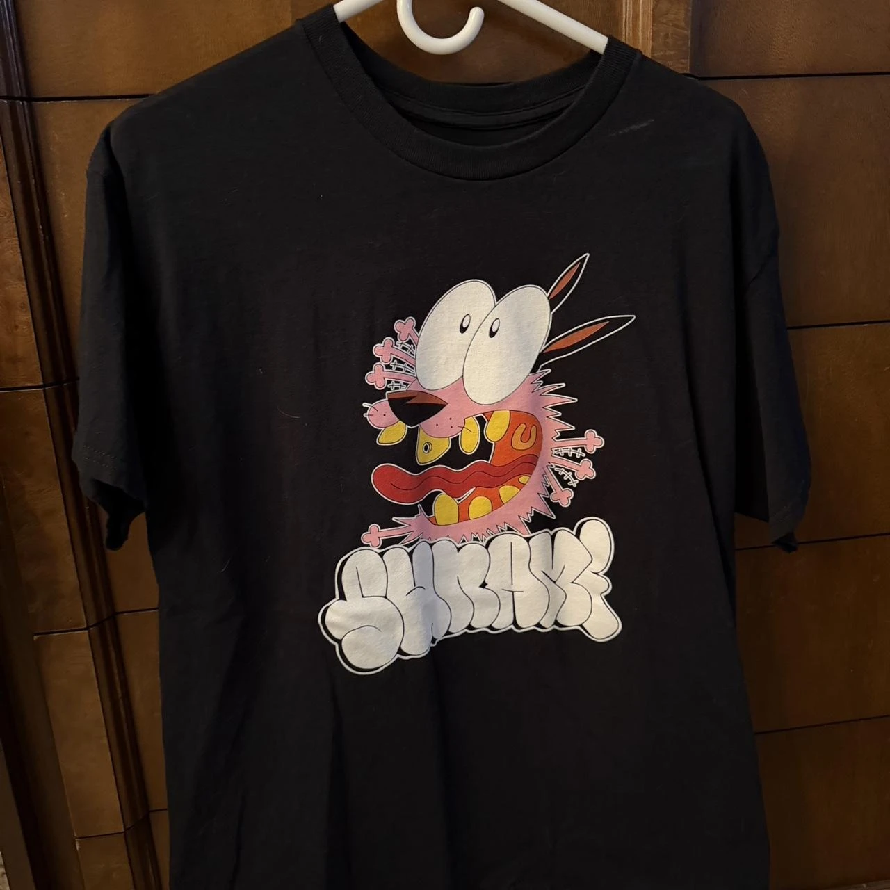 Vintage Courage the Cowardly Dog Cartoon Print Short Sleeve T-Shirt Retro Unisex Graphic Tee 90s Nostalgia Summer Streetwear Top