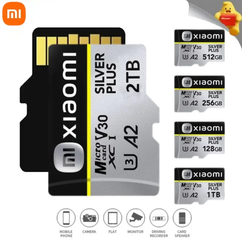 Tarjeta de memoria Original Xiaomi, 1TB, 512GB, tarjeta Micro TF SD de alta velocidad, tarjeta SD de 2TB, tarjeta V30 U3 TF de 256GB para Nintendo Switch, Ps4, Ps5