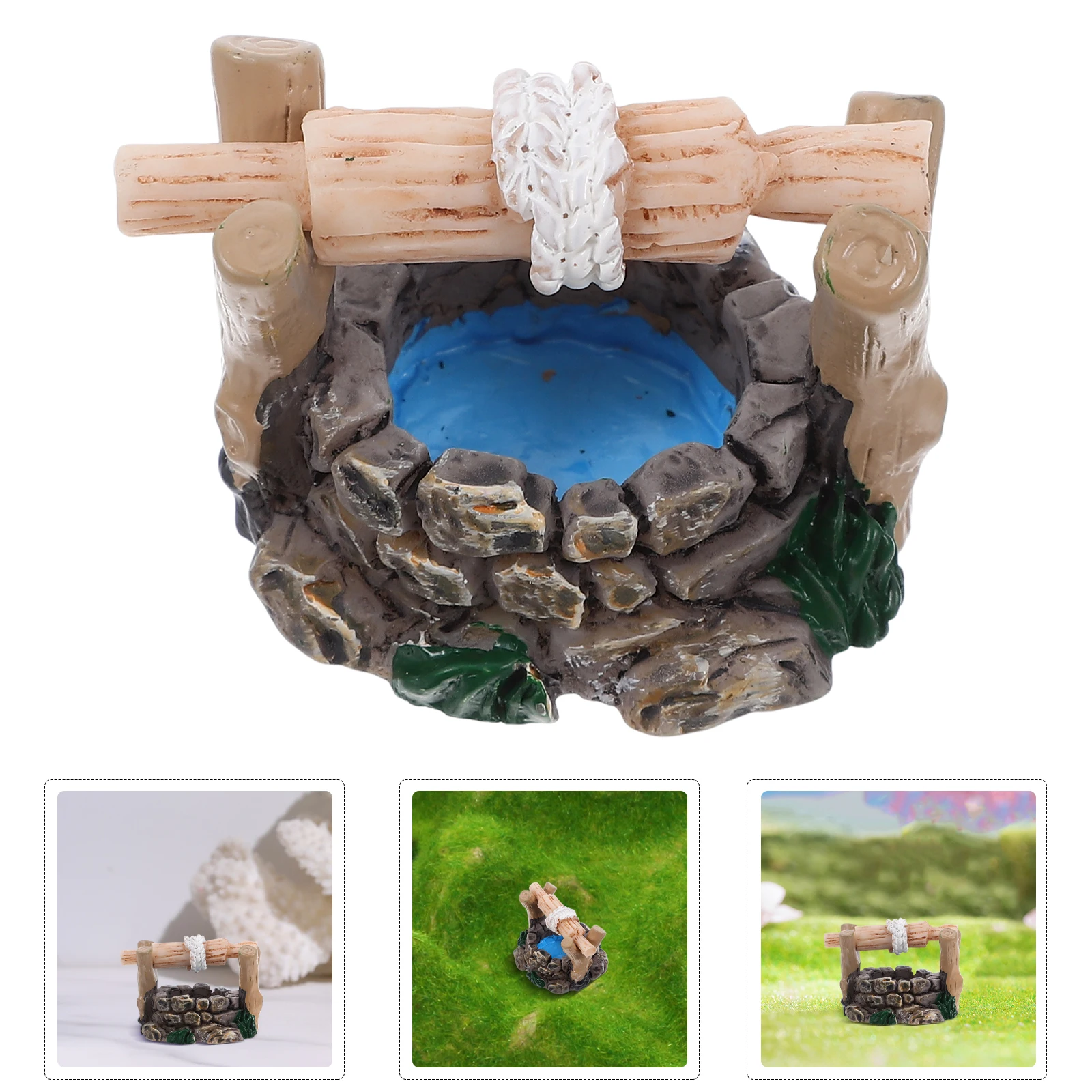 

6Pcs Vintage Miniature Water Well Sandstone Set Durable Micro Landscape Garden Decor Desktop Ornaments Fairy Crafts Bonsai