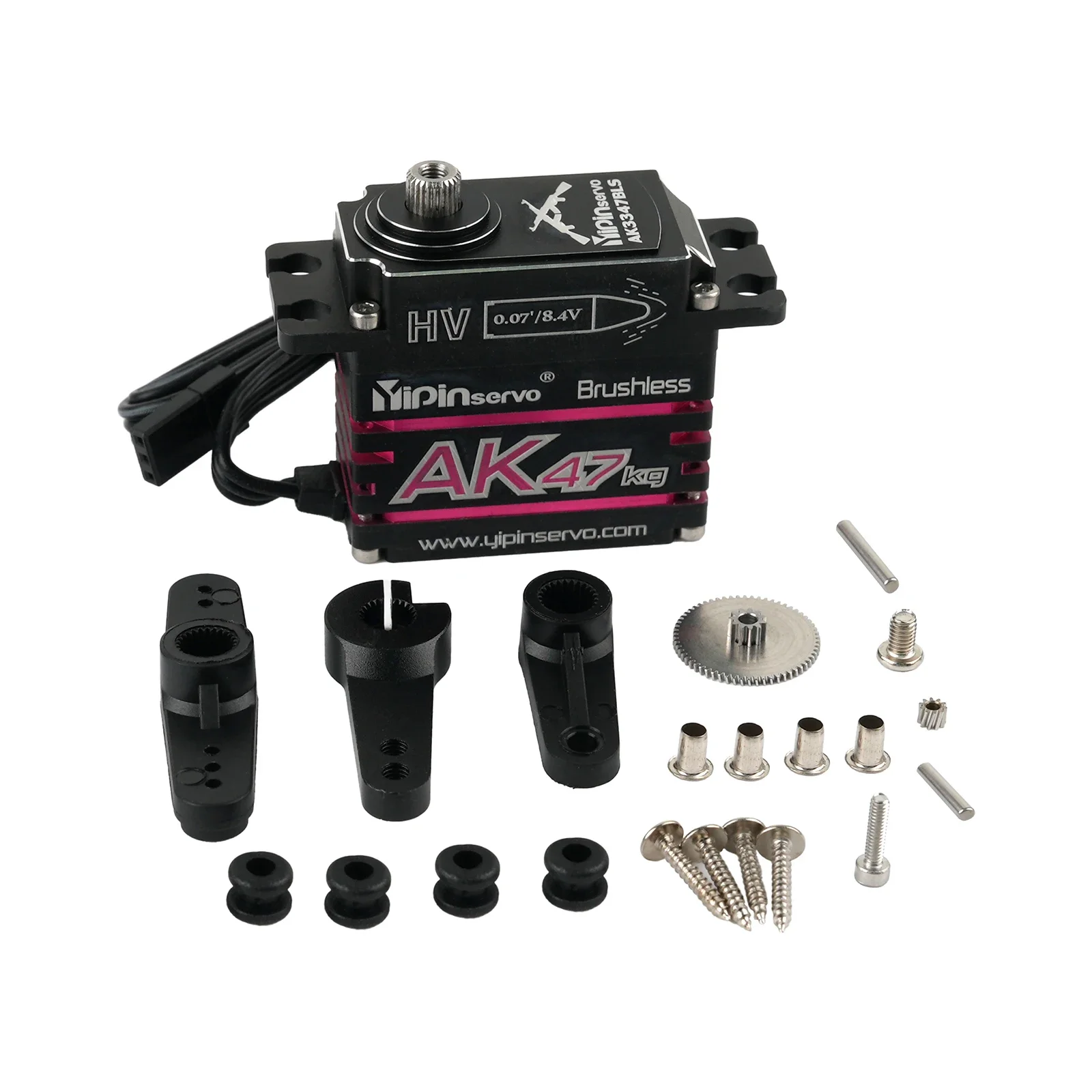 Servo numérique en métal 47KG, Angle de 180/270/360 degrés, moteur sans balais contrôlable, fonctions de puissance AK47, Servos pour modèle de voiture Robot