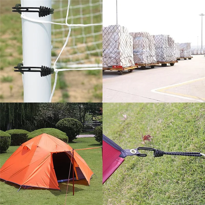 Gancho de cuerda elástica para tienda de campaña, toldo para acampar al aire libre, lona, cuerda de fijación, mosquetón, accesorios, AU13-20PCS