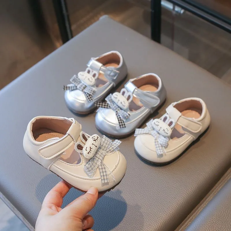 Spring Autumn New Classmate Little Girl Sweet Bow Princess Shoes Toddler PU Leather Shoes Flats Loafer Shoes