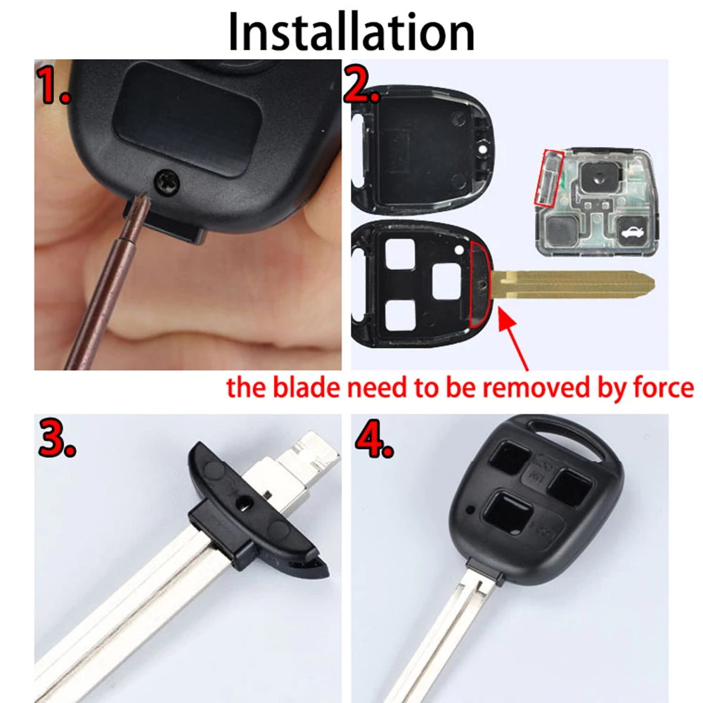 2 3 botão almofada interruptor remoto chave do carro caso escudo para toyota rav4 prado corolla land cruiser previa tarago pixis rush celica