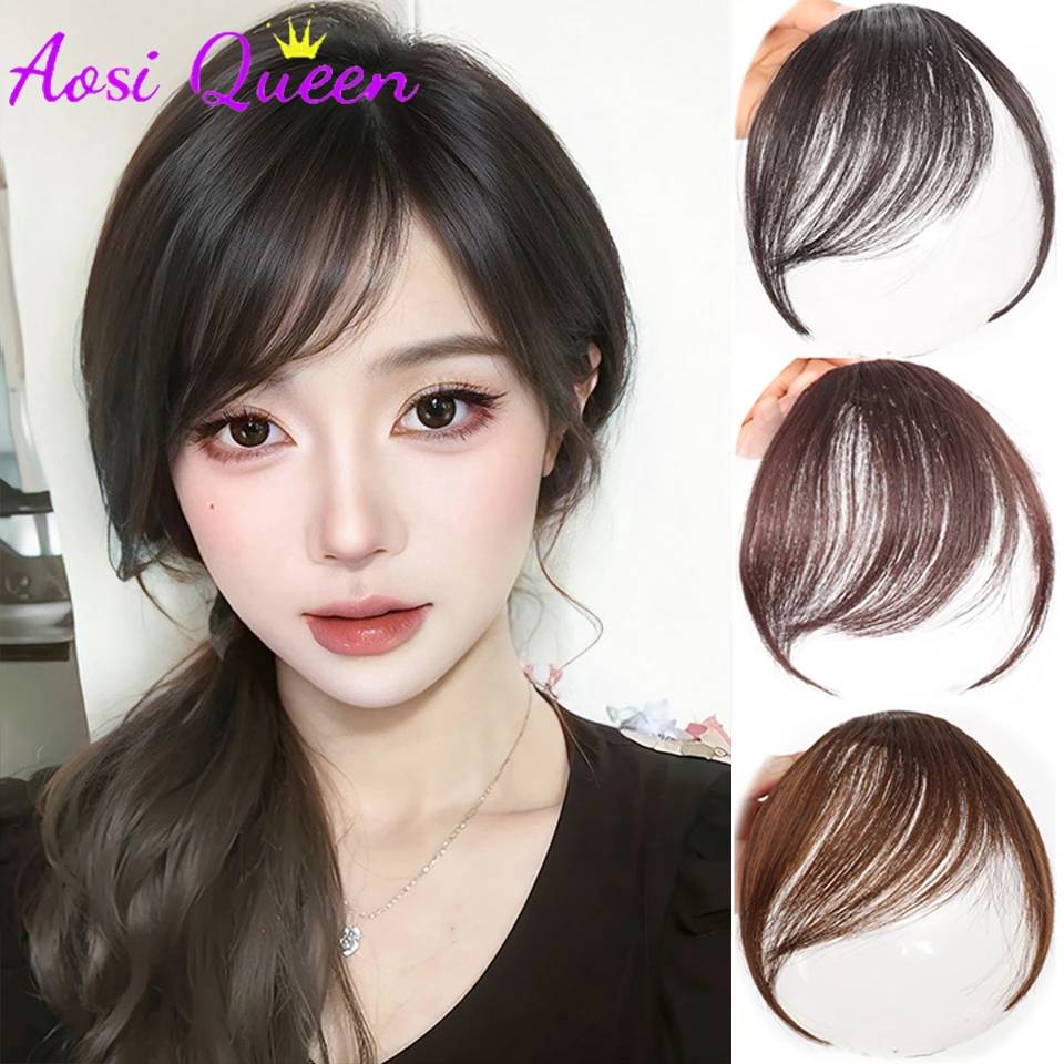 

Synthetic Short Straight Clip In Fringe Bangs Black Side bangs Hair Extension Hair Bangs For Women False Bang Hairpiece LM