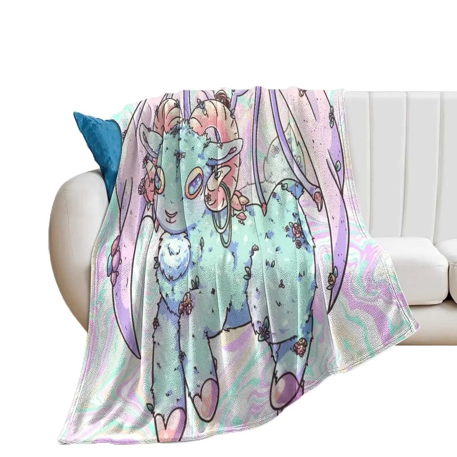 

Pastel Jersey Devil Throw Blanket Luxury Designer Extra Large Throw for sofa Picnic Blankets