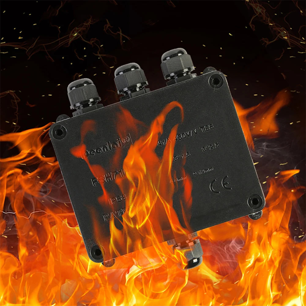 

IP68 External Junction Box 4 Way Plug Line Coaxial Cable Connector Wire Range 5-9mm Outdoor External Electric Power Cord Case