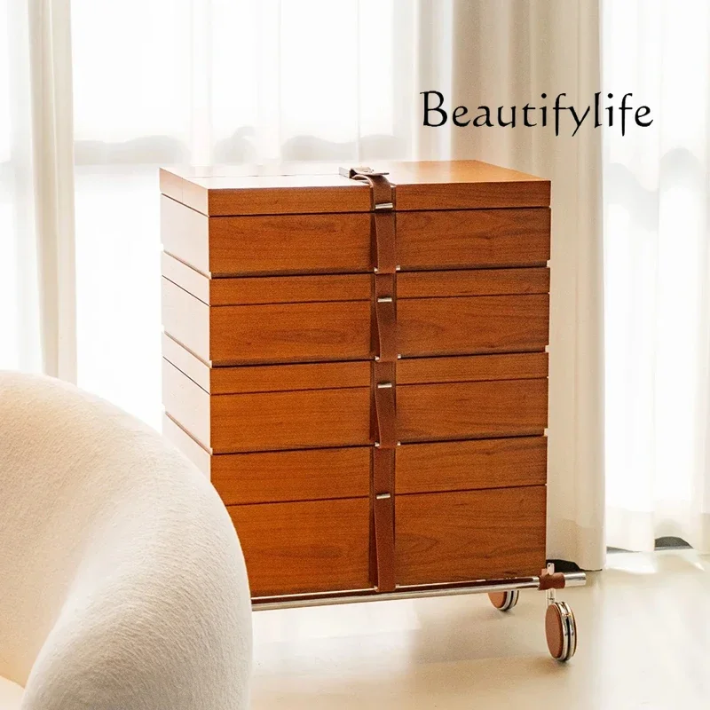 R Classic Simple Living Room Cabinets Rustic Brown Wooden Drawers Living Room Cabinets Space Saving Meubles De Rangement Furnitu